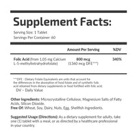 Folic Acid (as 5-MTHF) 800 mcg