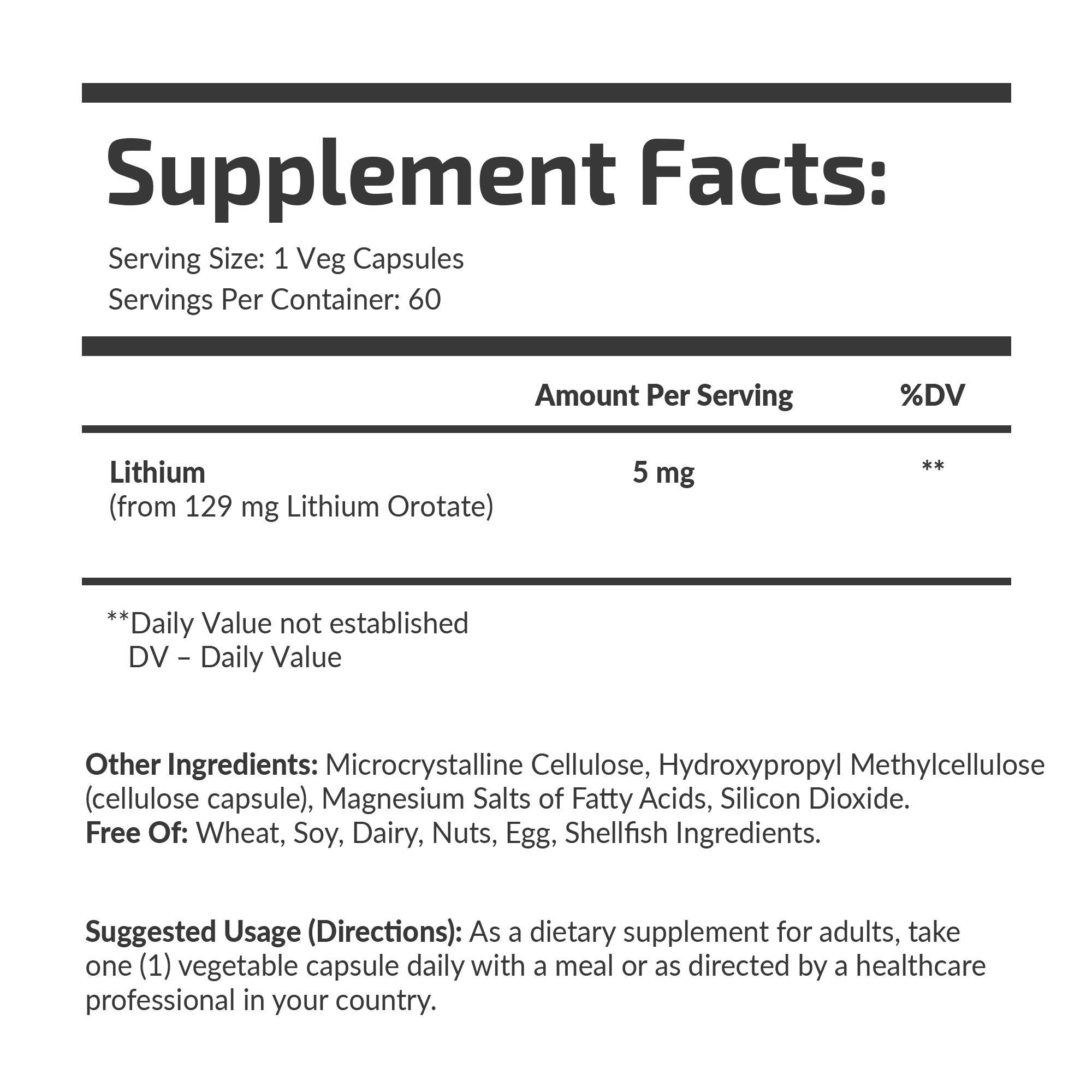 LITHIUM OROTATE 5 mg