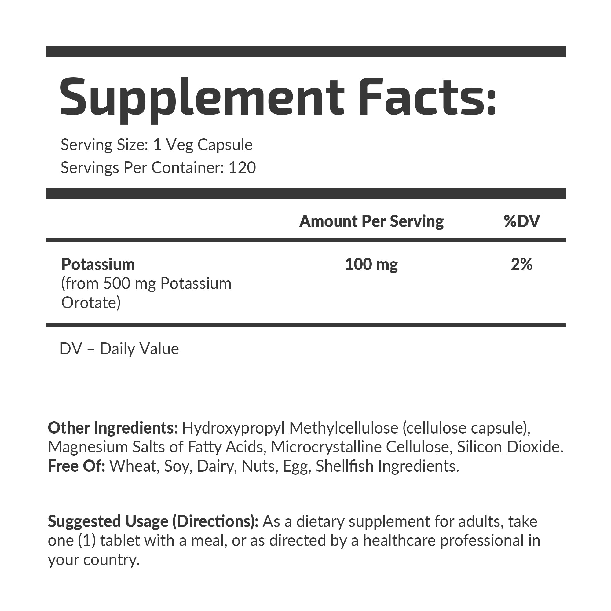 Potassium Orotate 100 mg