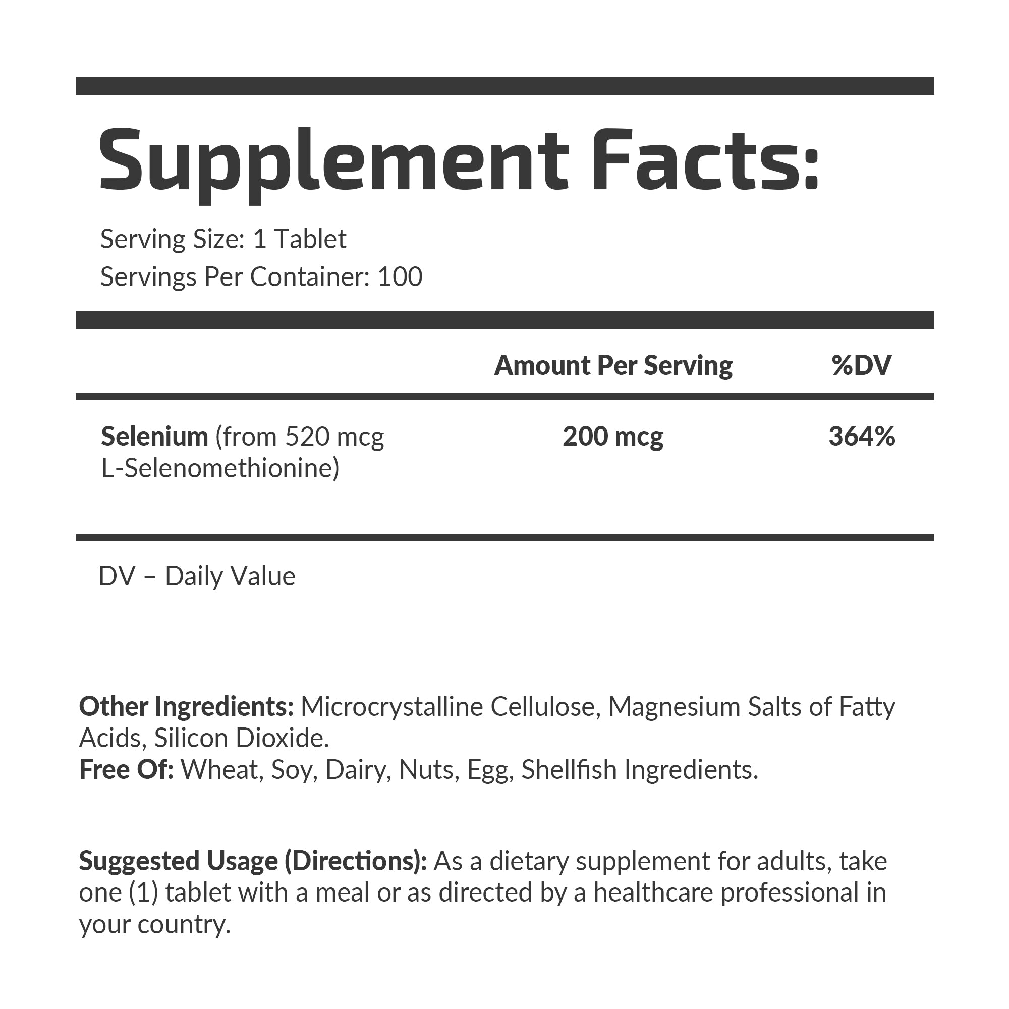 Selenium (Yeast Free) 200 mcg