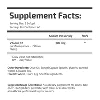 Vitamin K2 (MK-7) 200 mcg