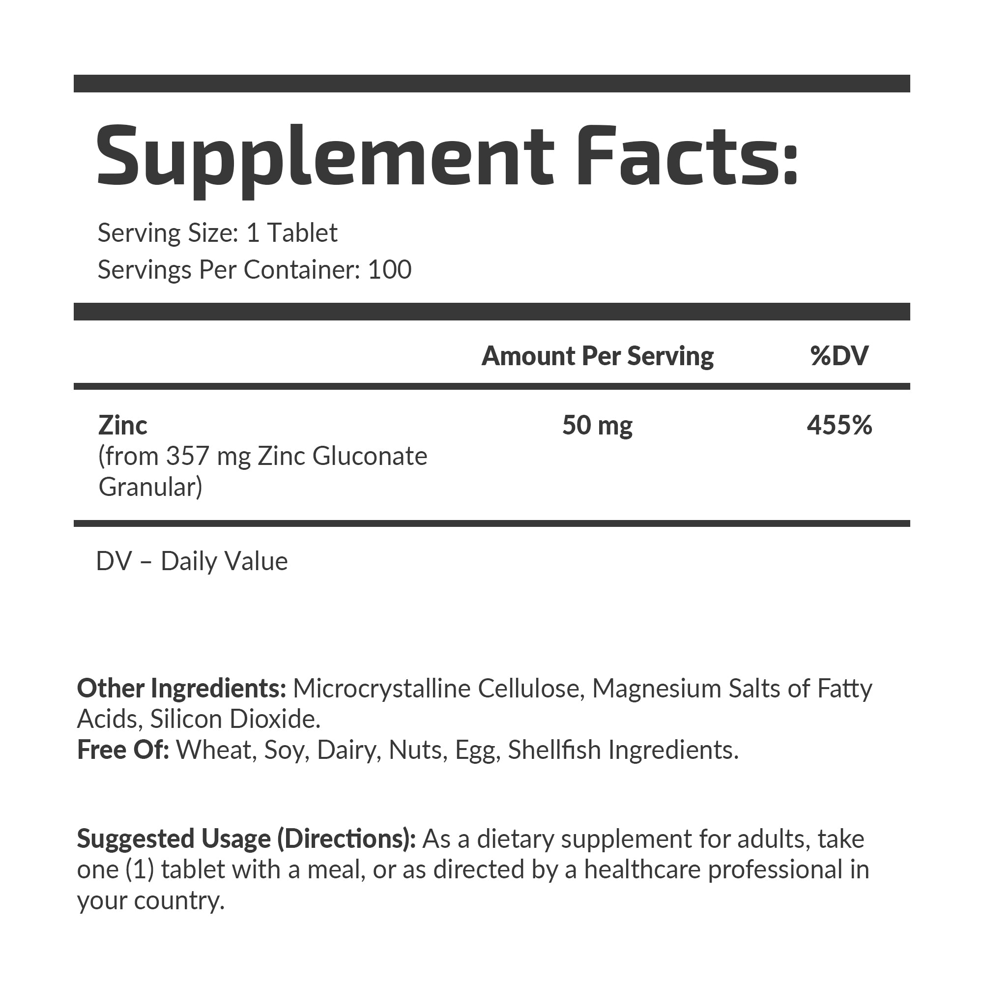 Zinc Gluconate 50 mg