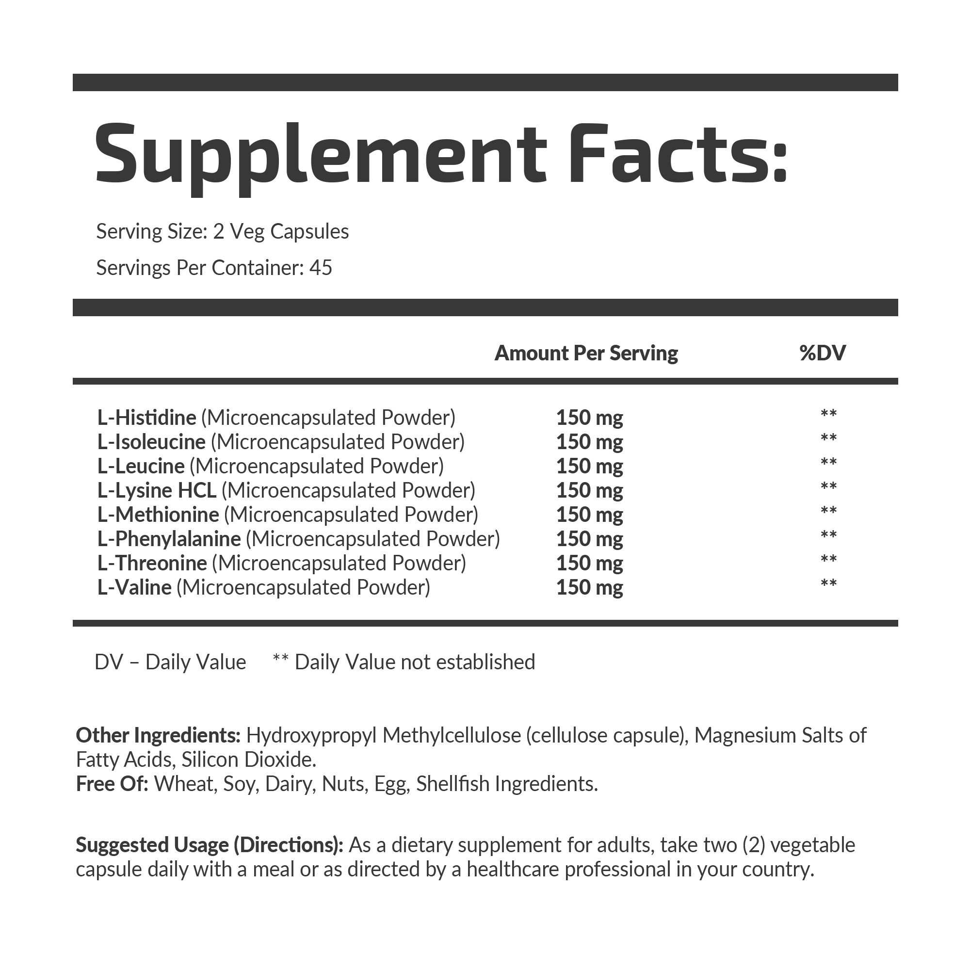 ESSENTIAL AMINO 1:1 RATIO 600 mg