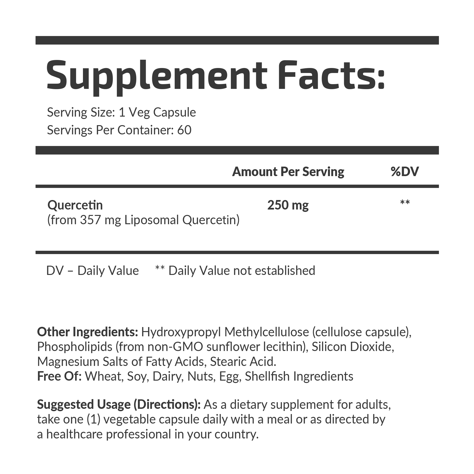 LIPOSOMAL QUERCETIN 250 mg