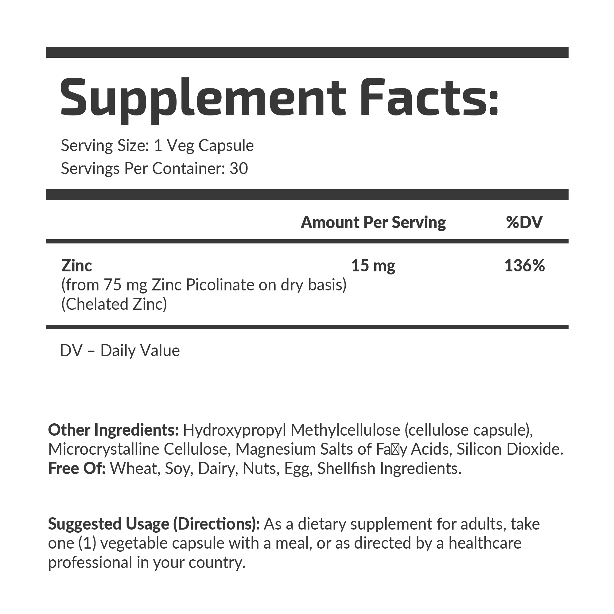 ZINC PICOLINATE 15 mg